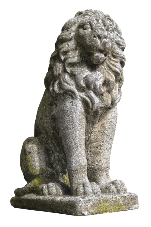 lion  stone figure  heraldic animal
