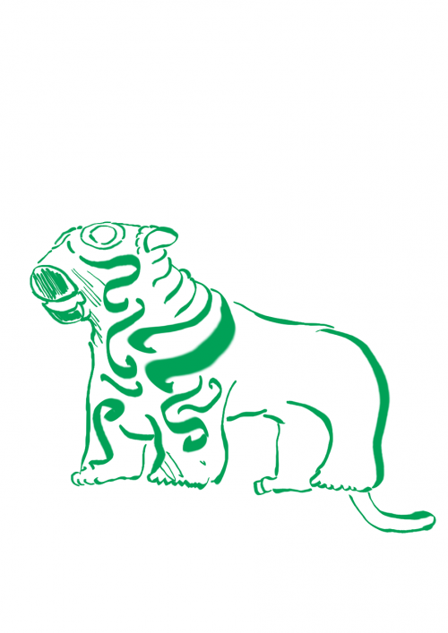 lion animal green