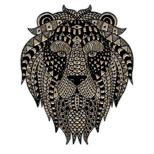 lion head metallizer art