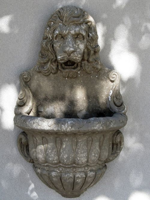 lion head fountain wall