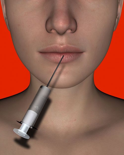 lips syringe face