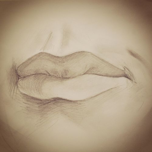 lips figure pencil