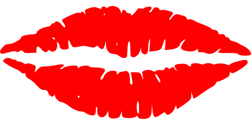 lips kiss print