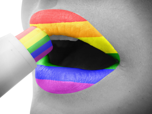 lips gay rainbow