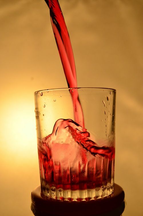 liquid red glass