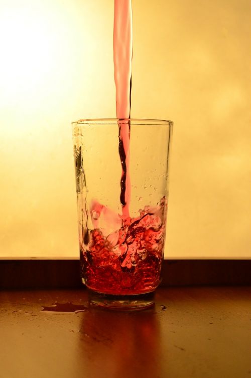 liquid red glass