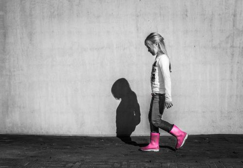 little girl walking