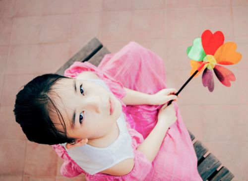 little girl windmill childhood