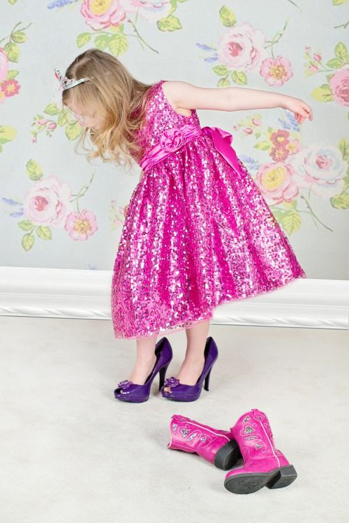 little girl high heels pink