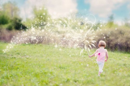 little girl magic glitter trail