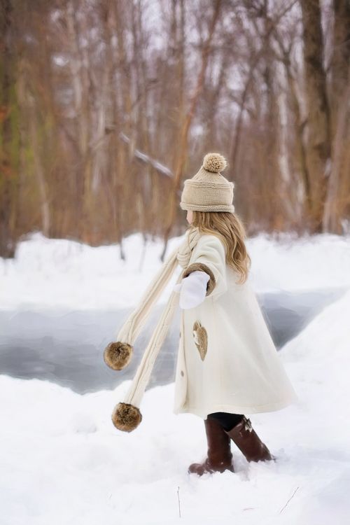 little girl winter snow