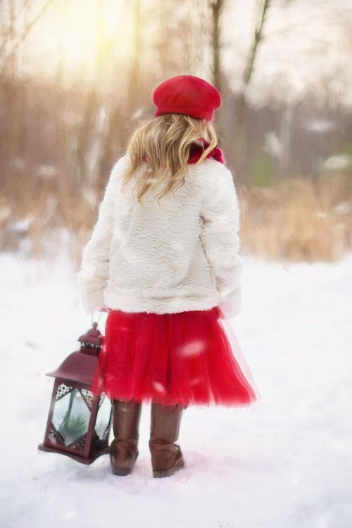 little girl winter snow