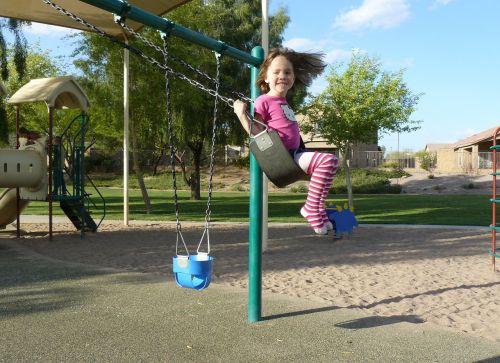 little girl swing child