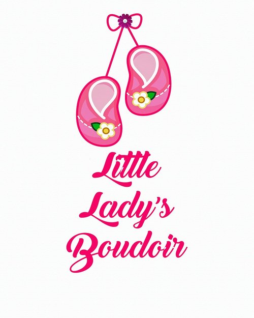 little girl sign  little lady's boudoir  baby shoes