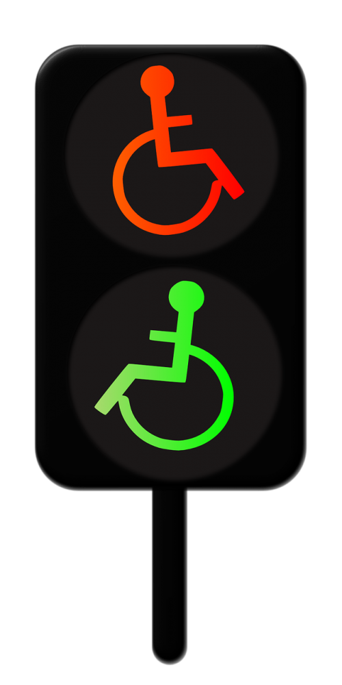 little green man disabled wheelchair