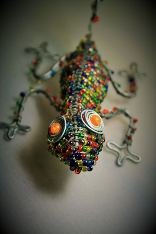 Lizard Made Of Coloured Beads