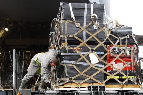 loading cargo pallet