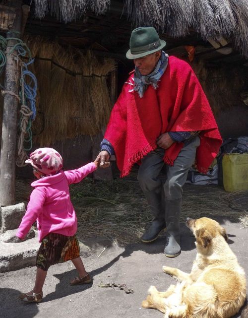 local community quechua indians grandpa