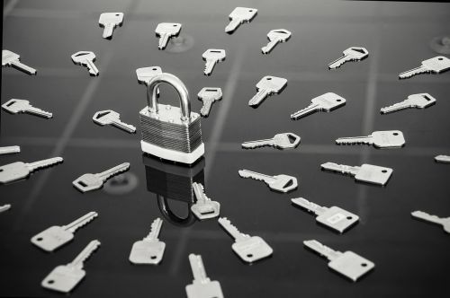 lock keys black and white