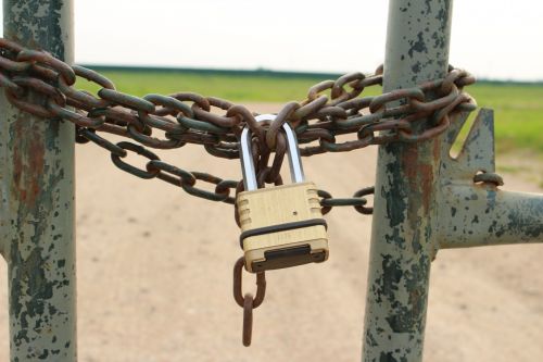 Locked Gate Padlock Chain