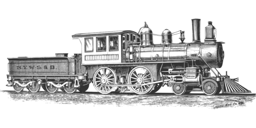 locomotive monochrome railroad