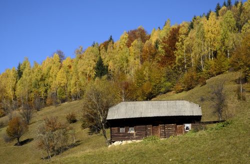 log cabin mountains valley