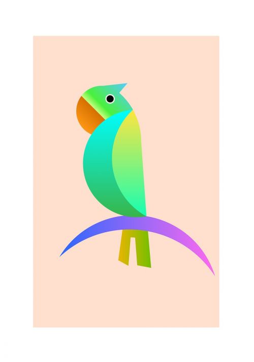 logo parrot simple