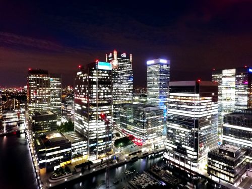 london docklands night