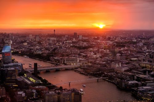 london skyline sunset