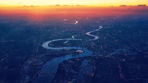 london  river thames  aerial view