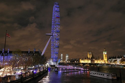 london  london eye  night