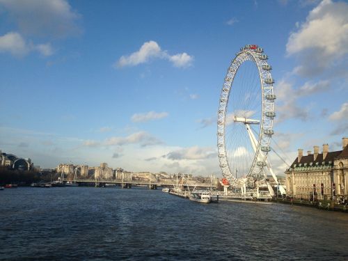 london eye london blue sky