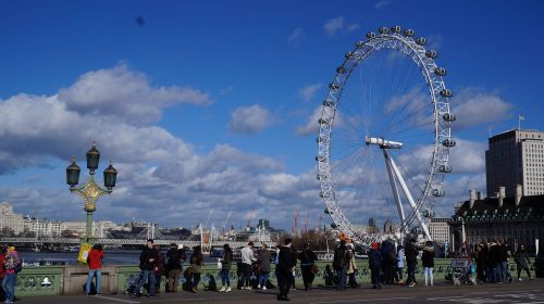 london eye london clouds