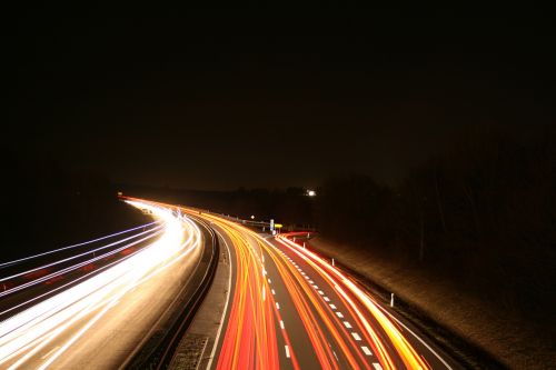 long exposure autos highway