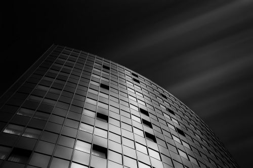 long exposure black and white hotel
