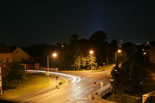 long exposure road light