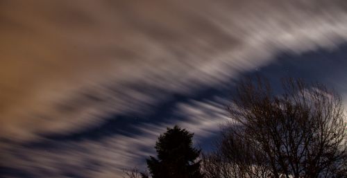 long exposure clouds night sky