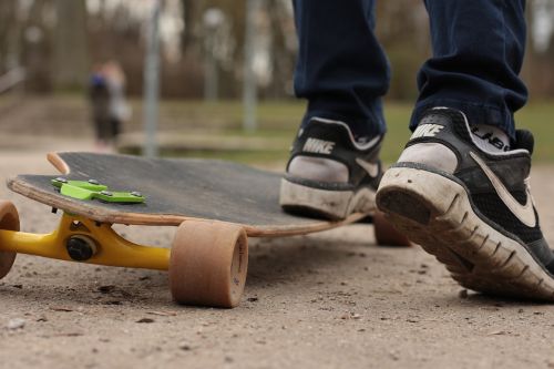 longboard skateboard in the free