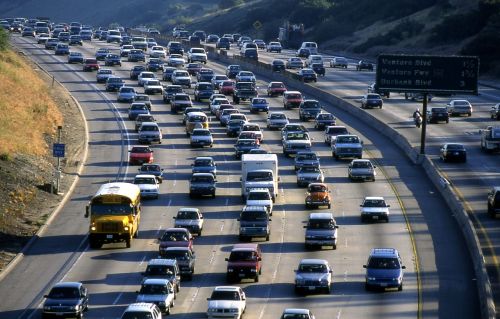 los angeles traffic freeway