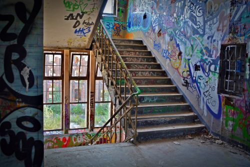 lost places factory stairs