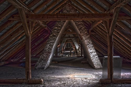 lost places  building  roof truss