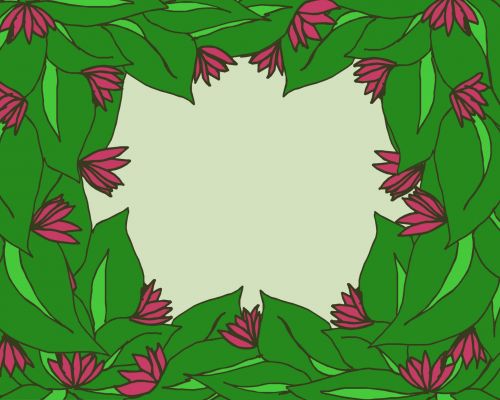 Lotus Flower &amp; Leaf Frame
