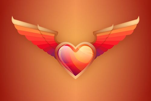 love heart wings