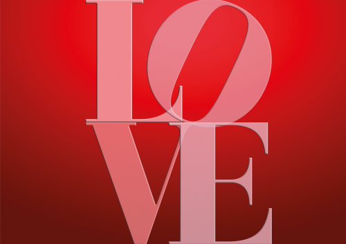 love red typography