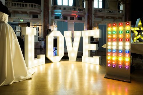 love love letters illuminated sign