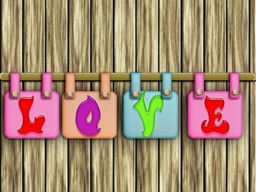 love pillow wooden wall