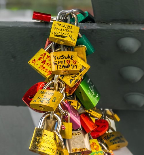 love locks  bridge  love