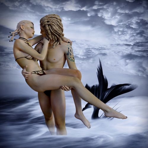 lovers mermaid love