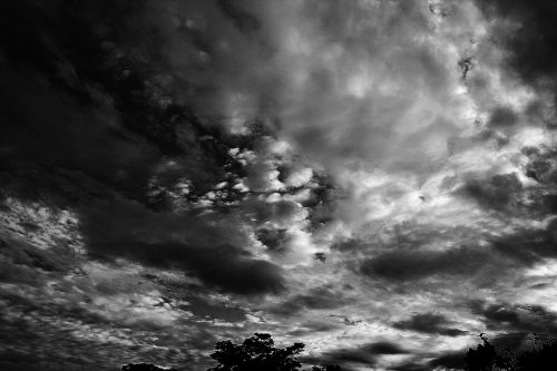 Low Key Black &amp; White Sky And Cloud