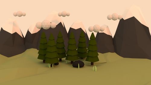 low poly forest abstract